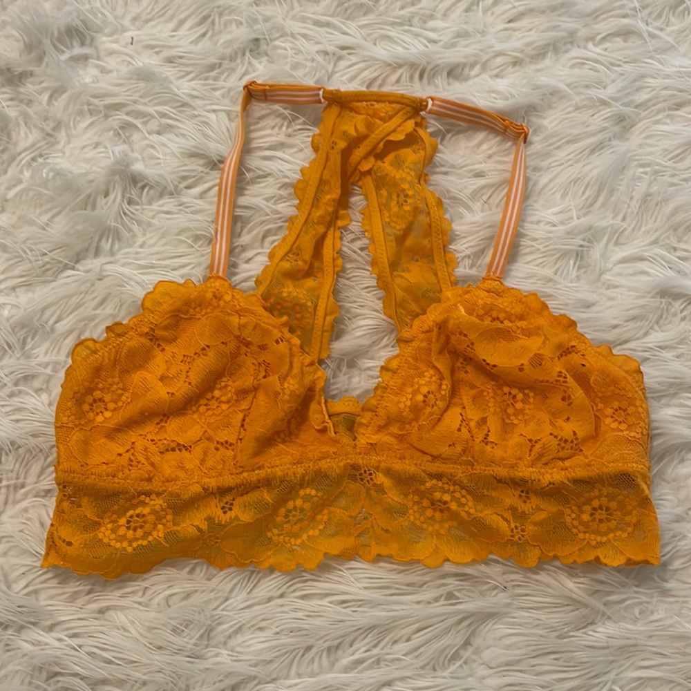 orange lace aerie bralette